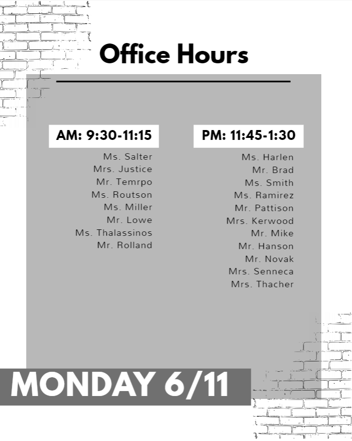 Office Hours Monday